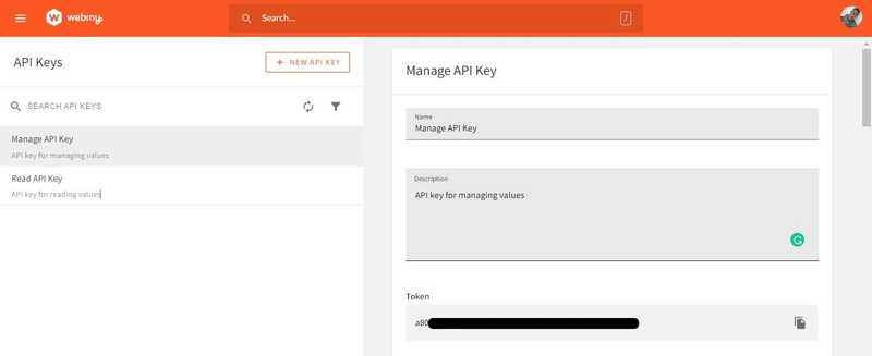 Manage API key